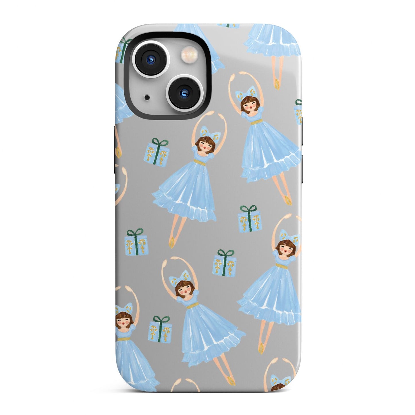 Christmas ballerina present iPhone 13 Mini Full Wrap 3D Tough Case