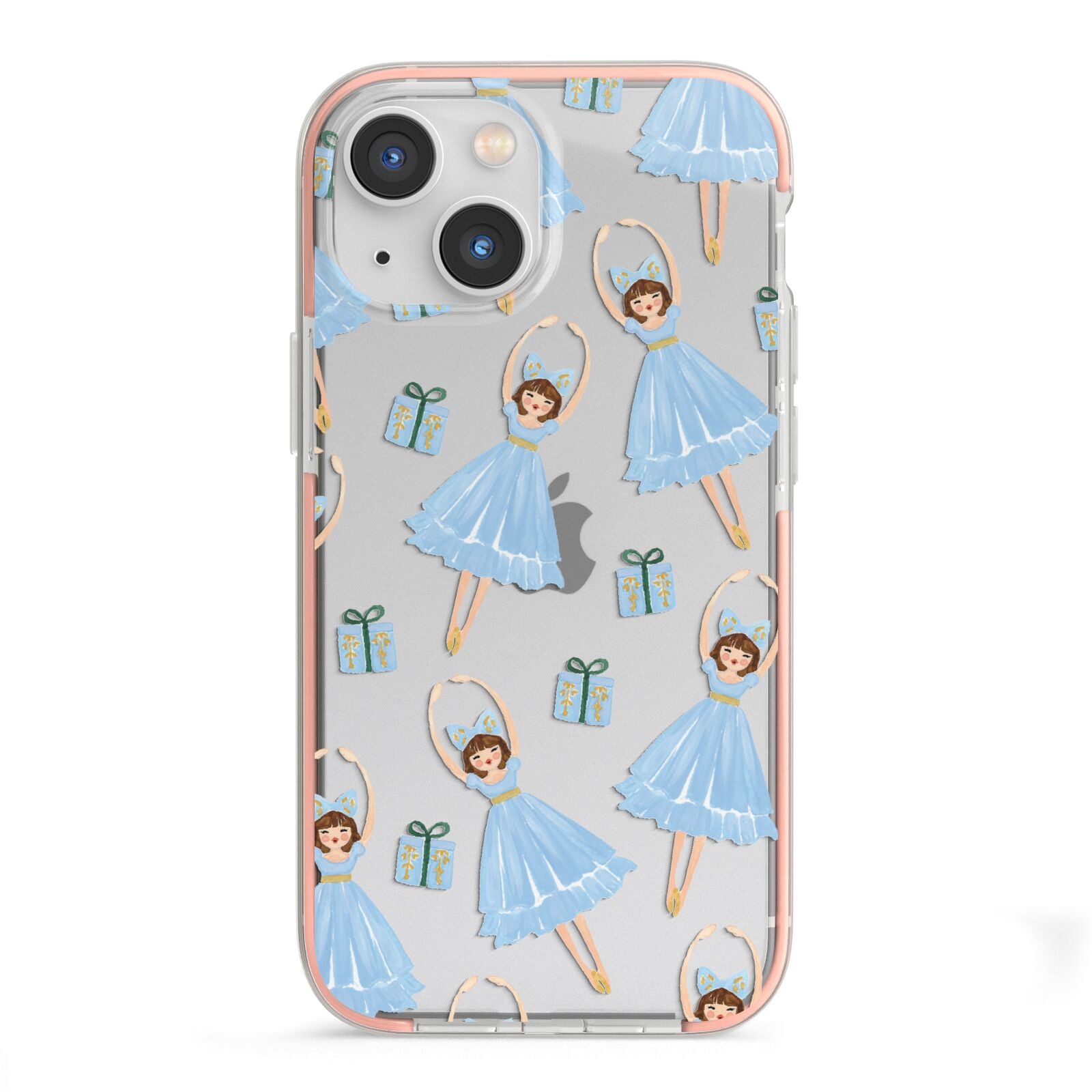 Christmas ballerina present iPhone 13 Mini TPU Impact Case with Pink Edges