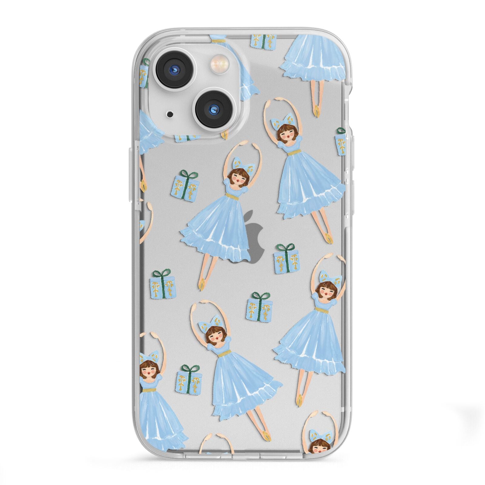 Christmas ballerina present iPhone 13 Mini TPU Impact Case with White Edges