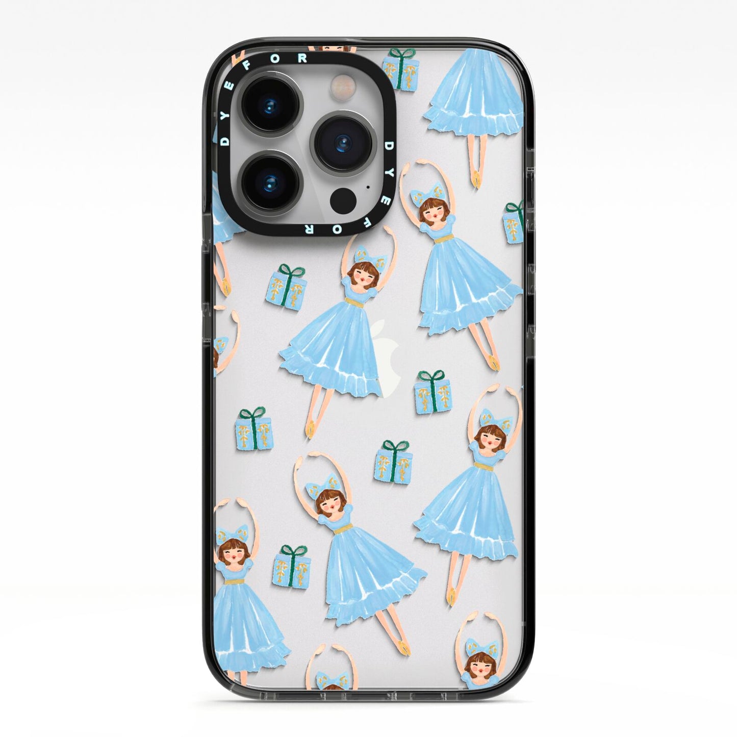 Christmas ballerina present iPhone 13 Pro Black Impact Case on Silver phone