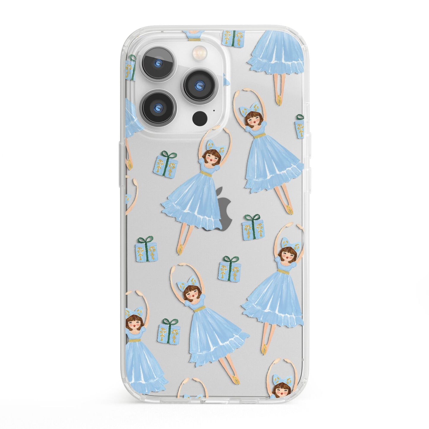 Christmas ballerina present iPhone 13 Pro Clear Bumper Case