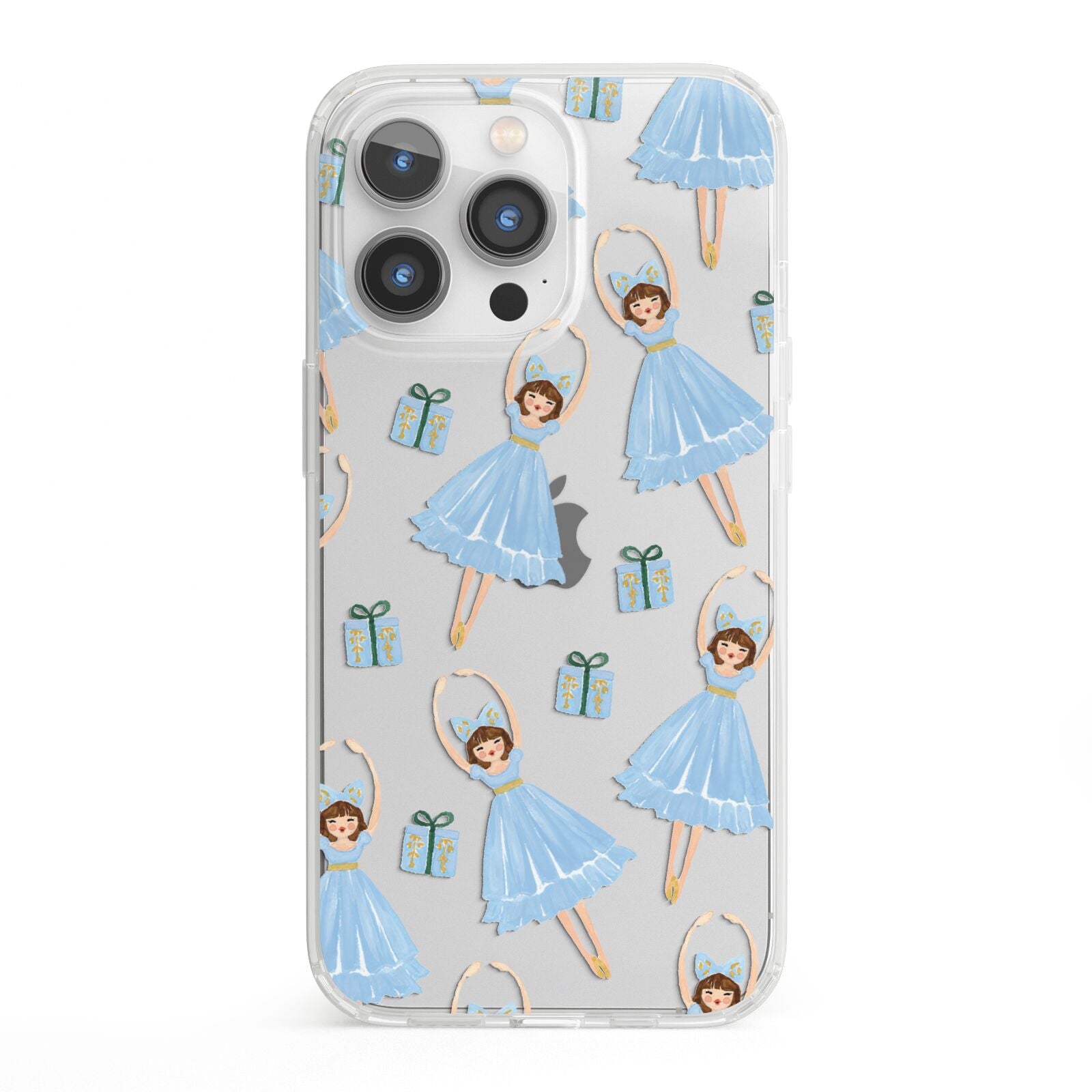 Christmas ballerina present iPhone 13 Pro Clear Bumper Case