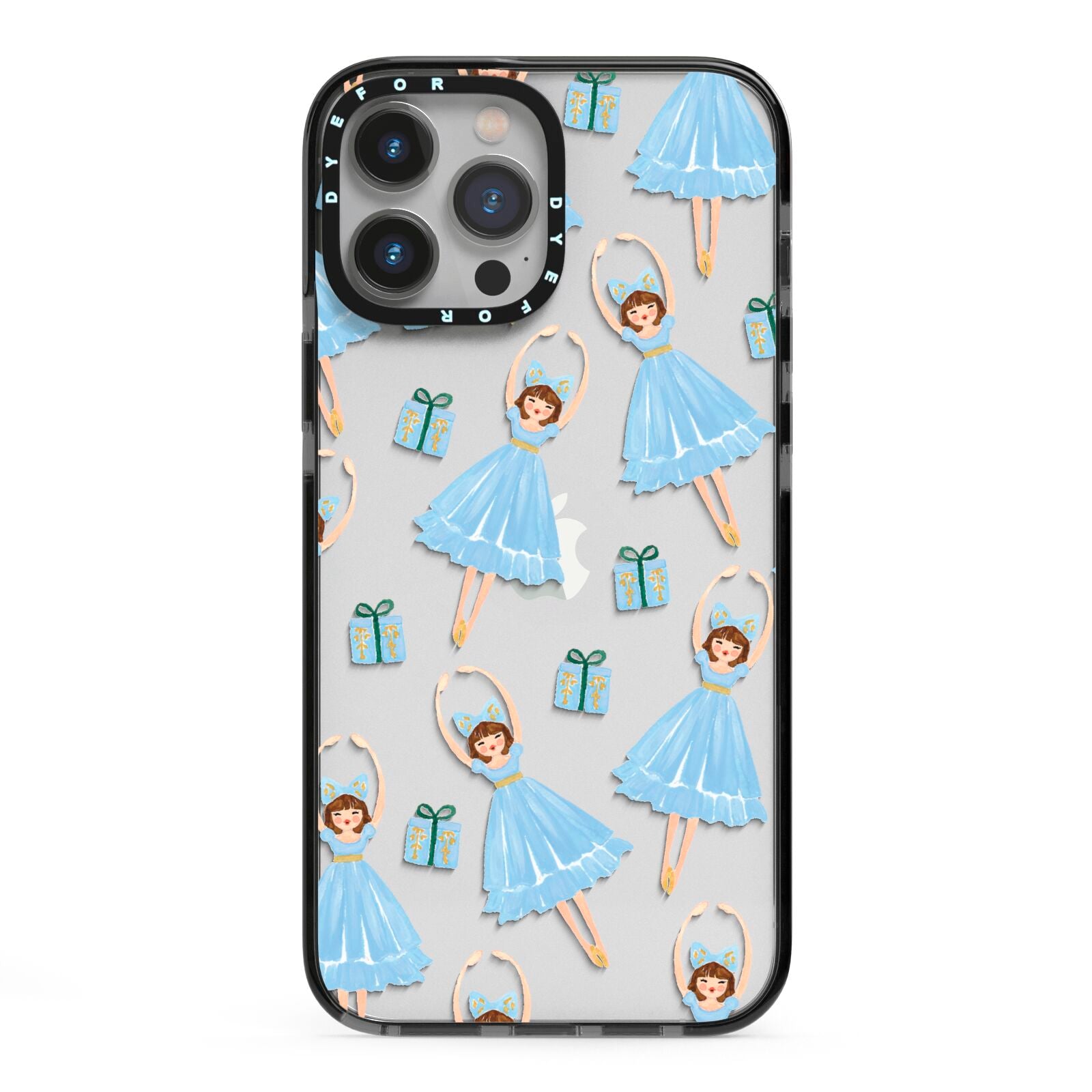 Christmas ballerina present iPhone 13 Pro Max Black Impact Case on Silver phone