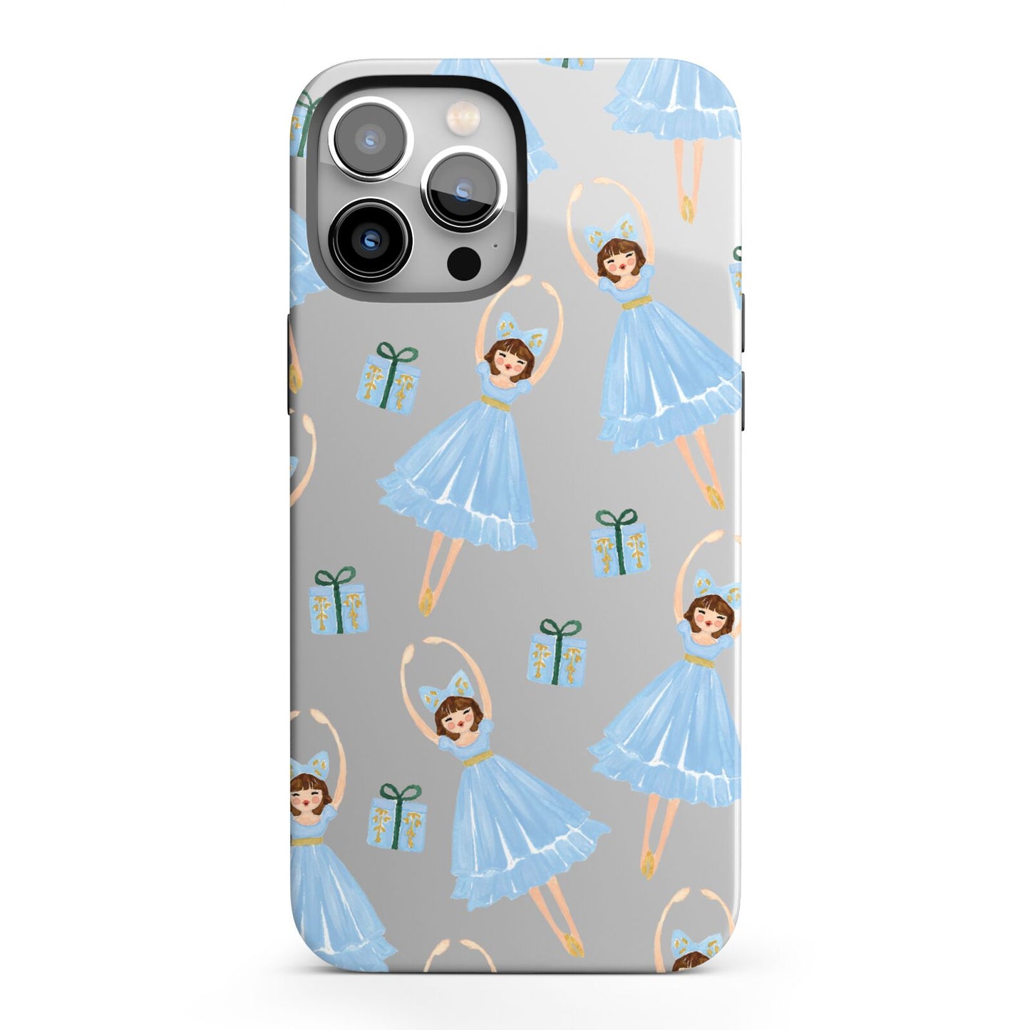 Christmas ballerina present iPhone 13 Pro Max Full Wrap 3D Tough Case