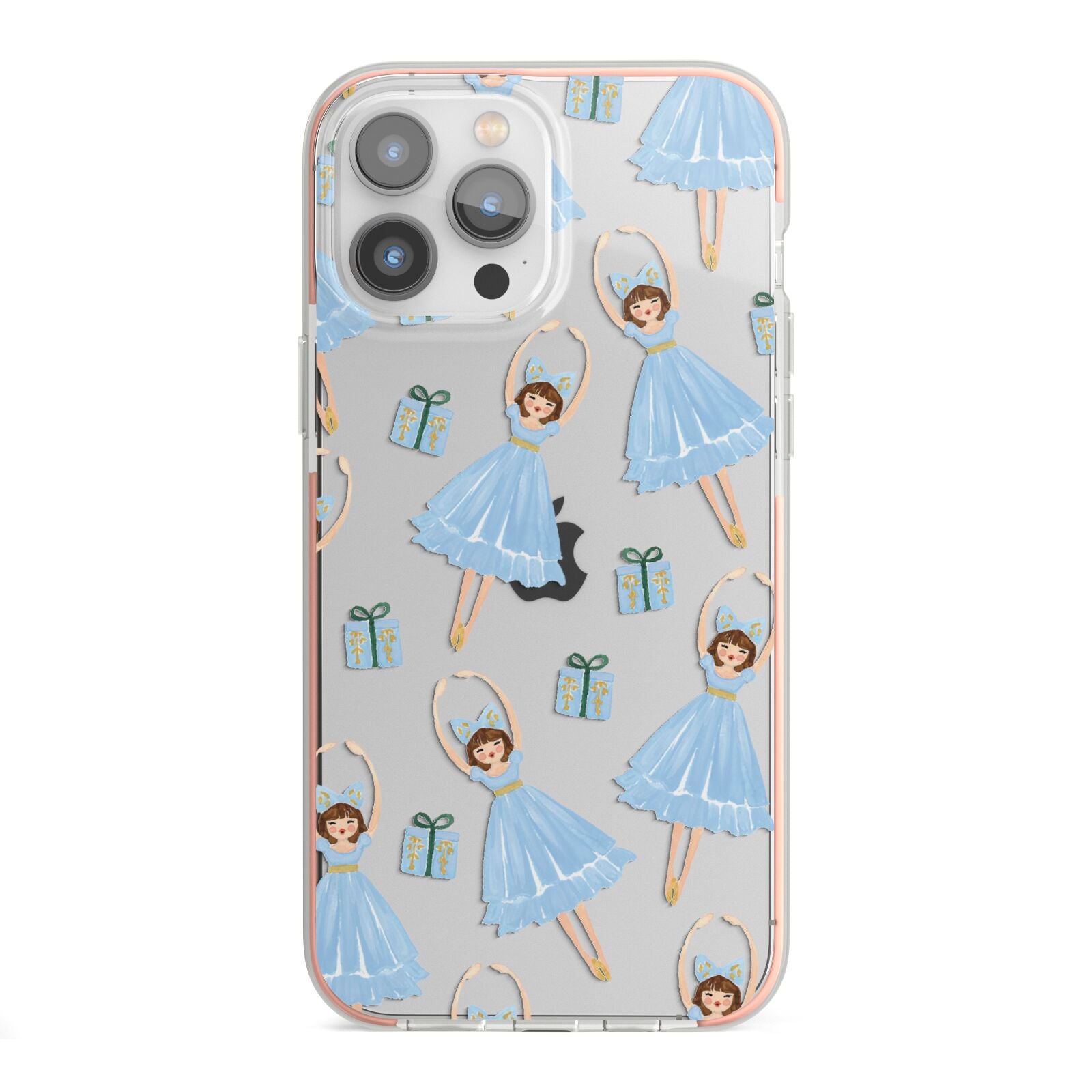 Christmas ballerina present iPhone 13 Pro Max TPU Impact Case with Pink Edges