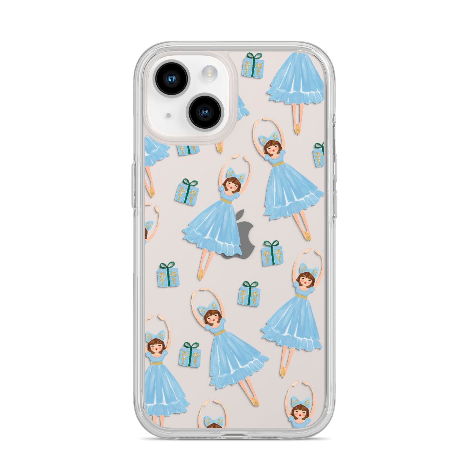 Christmas ballerina present iPhone 14 Clear Tough Case Starlight