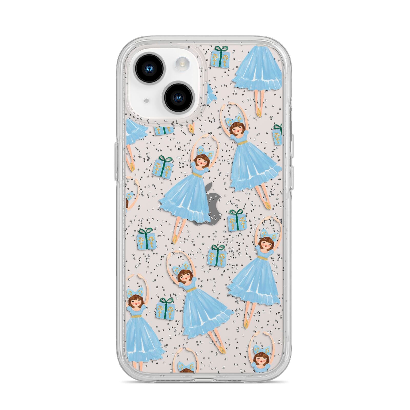 Christmas ballerina present iPhone 14 Glitter Tough Case Starlight