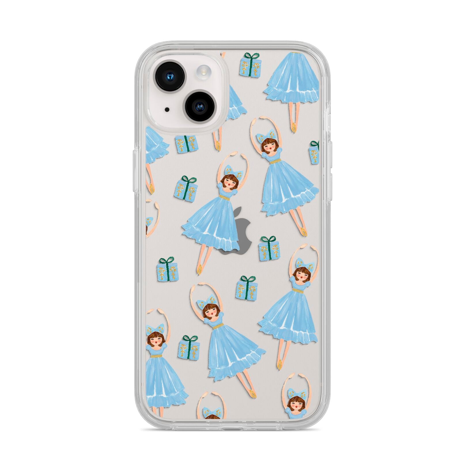 Christmas ballerina present iPhone 14 Plus Clear Tough Case Starlight