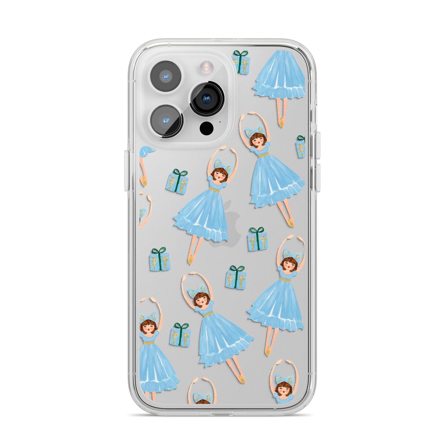 Christmas ballerina present iPhone 14 Pro Max Clear Tough Case Silver