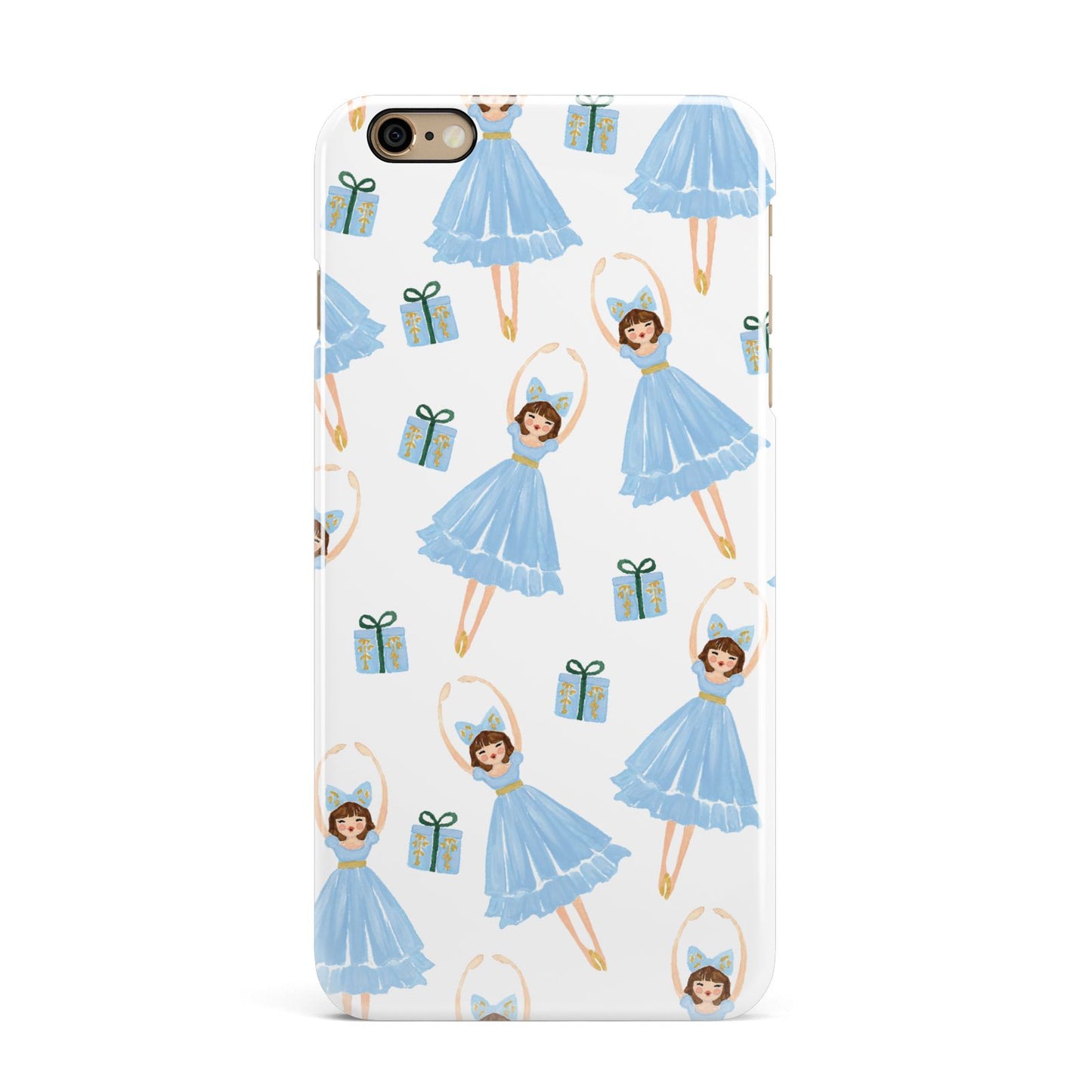 Christmas ballerina present iPhone 6 Plus 3D Snap Case on Gold Phone