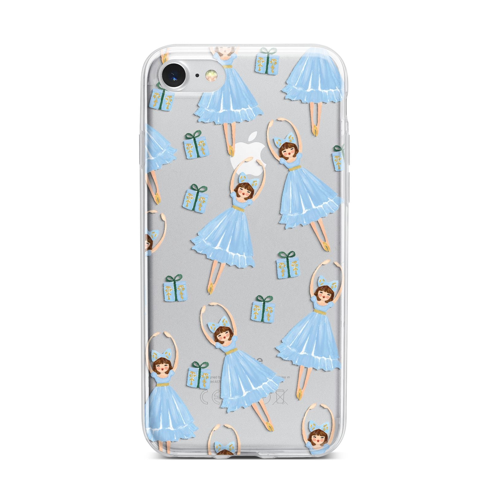 Christmas ballerina present iPhone 7 Bumper Case on Silver iPhone