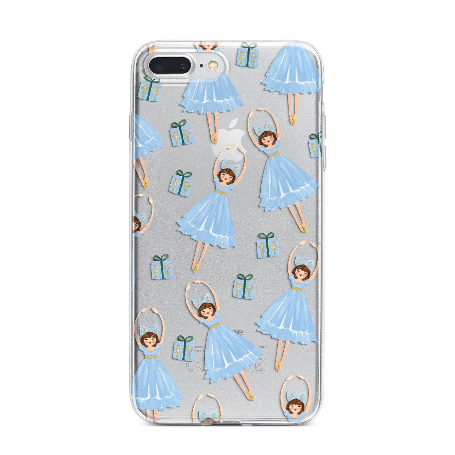Christmas ballerina present iPhone 7 Plus Bumper Case on Silver iPhone