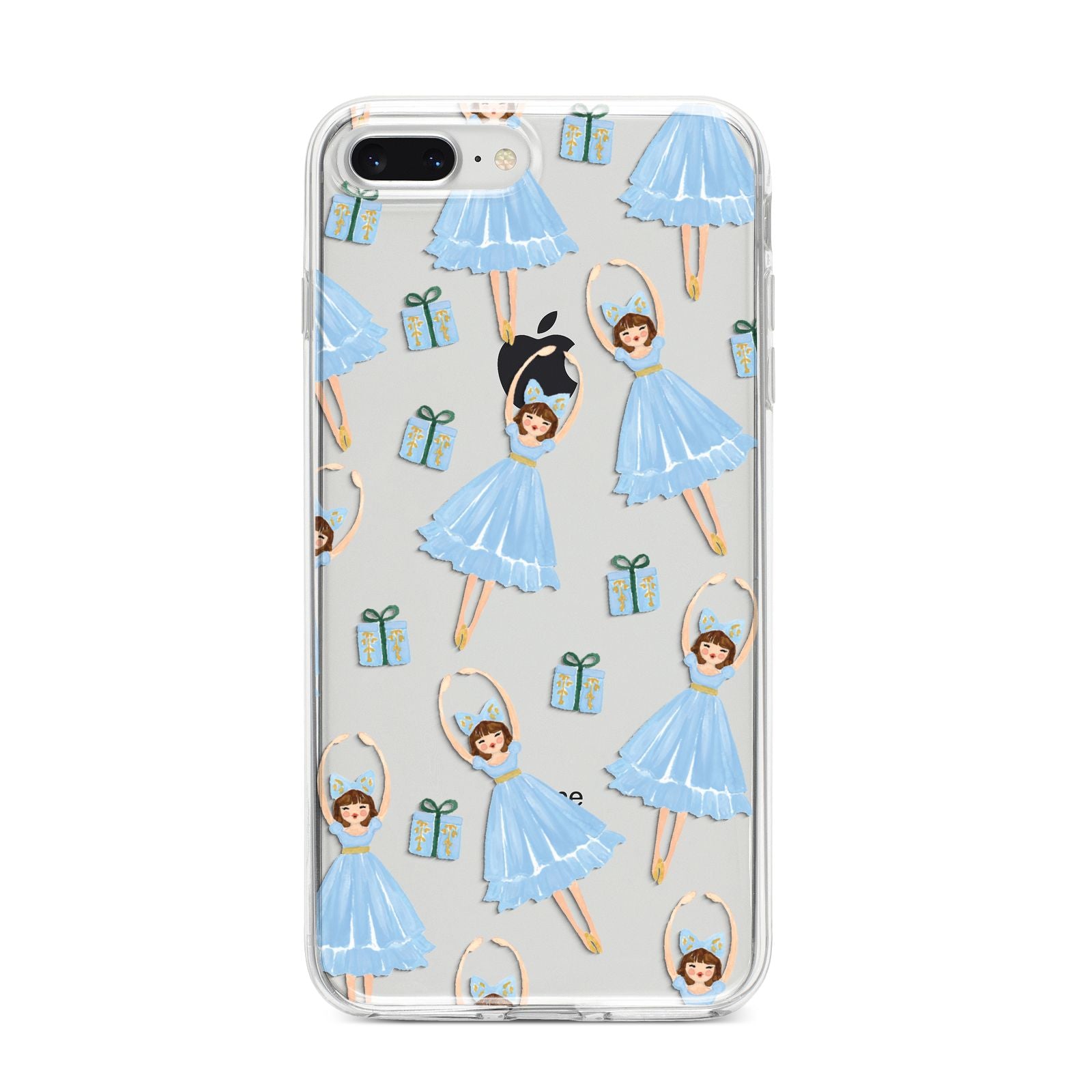 Christmas ballerina present iPhone 8 Plus Bumper Case on Silver iPhone