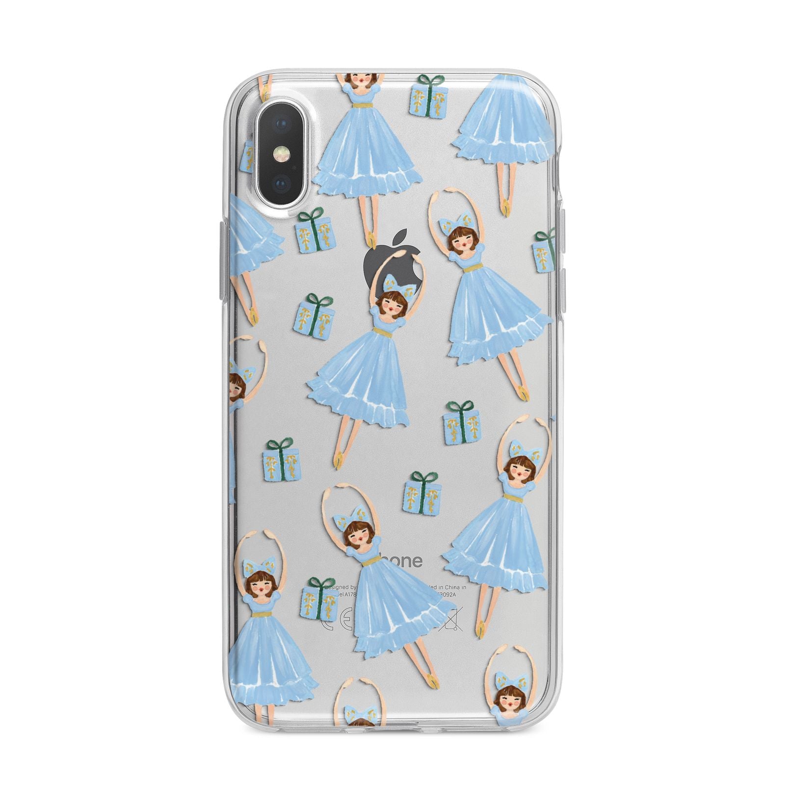 Christmas ballerina present iPhone X Bumper Case on Silver iPhone Alternative Image 1