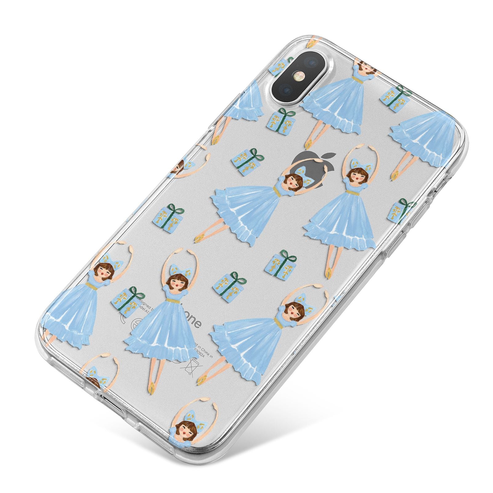 Christmas ballerina present iPhone X Bumper Case on Silver iPhone