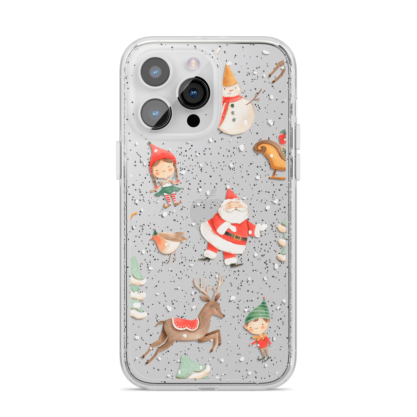 Christmas iPhone 14 Pro Max Glitter Tough Case Silver