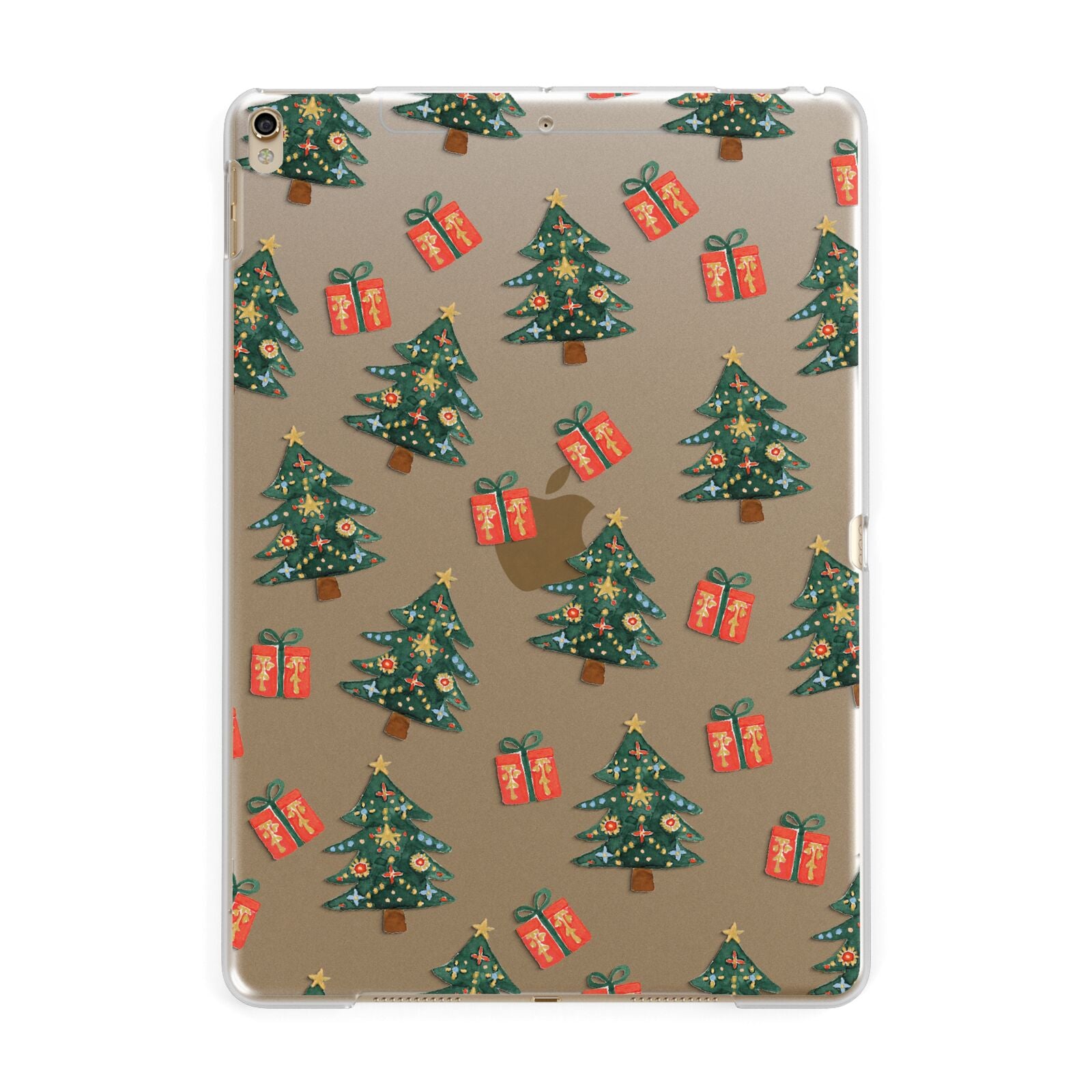 Christmas tree and presents Apple iPad Gold Case