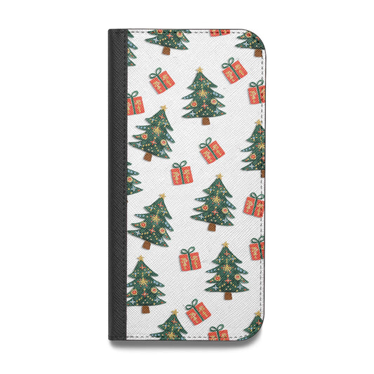 Christmas tree and presents Vegan Leather Flip iPhone Case