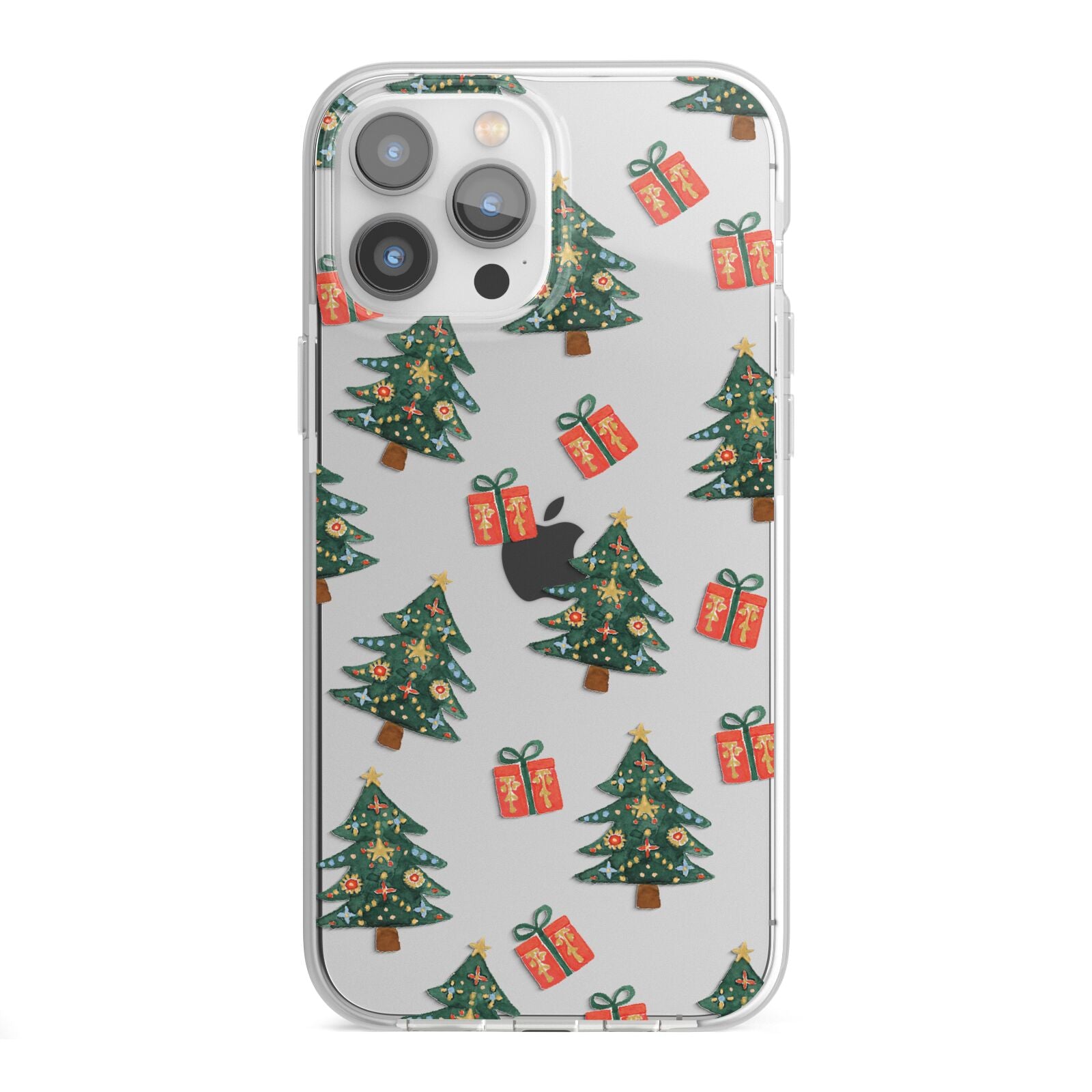 Christmas tree and presents iPhone 13 Pro Max TPU Impact Case with White Edges