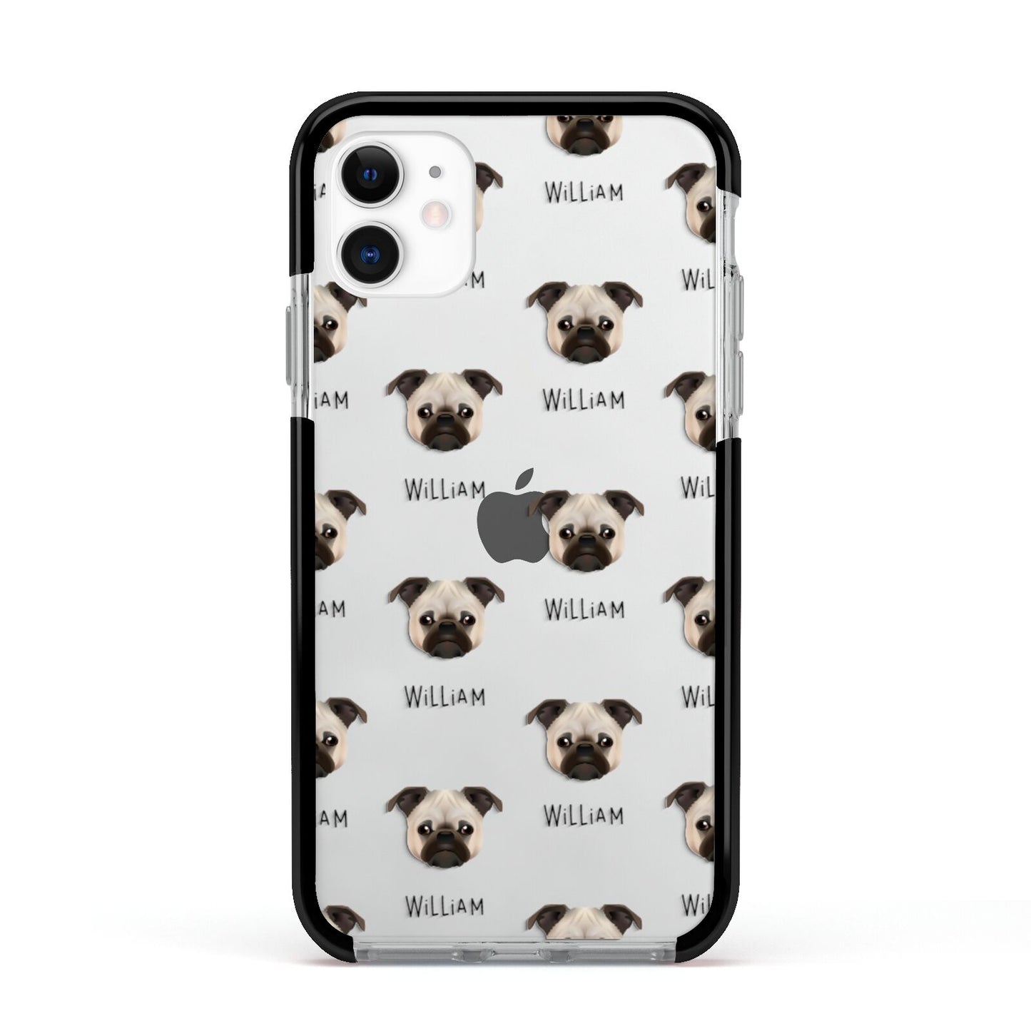 Chug Icon with Name Apple iPhone 11 in White with Black Impact Case