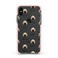 Chug Icon with Name Apple iPhone Xs Impact Case Pink Edge on Black Phone