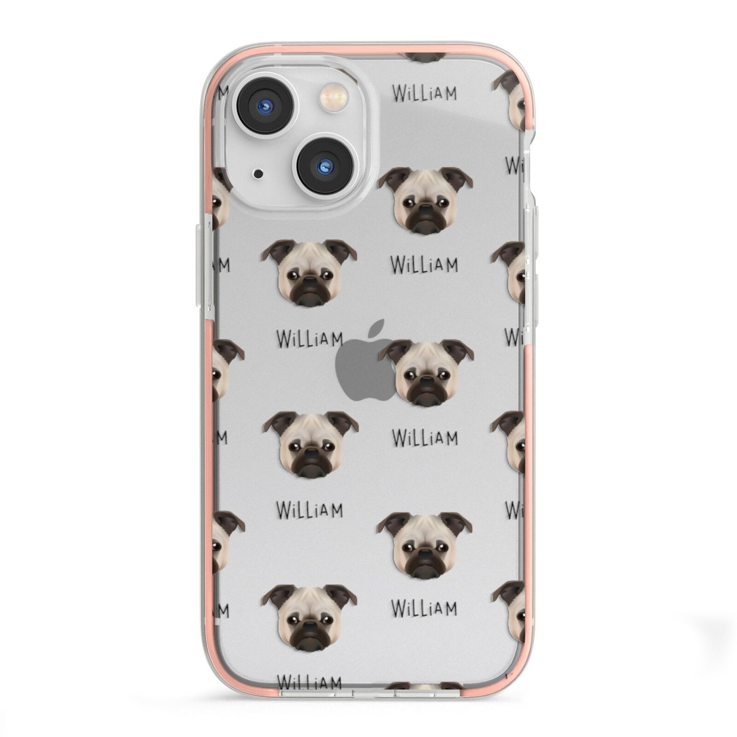 Chug Icon with Name iPhone 13 Mini TPU Impact Case with Pink Edges