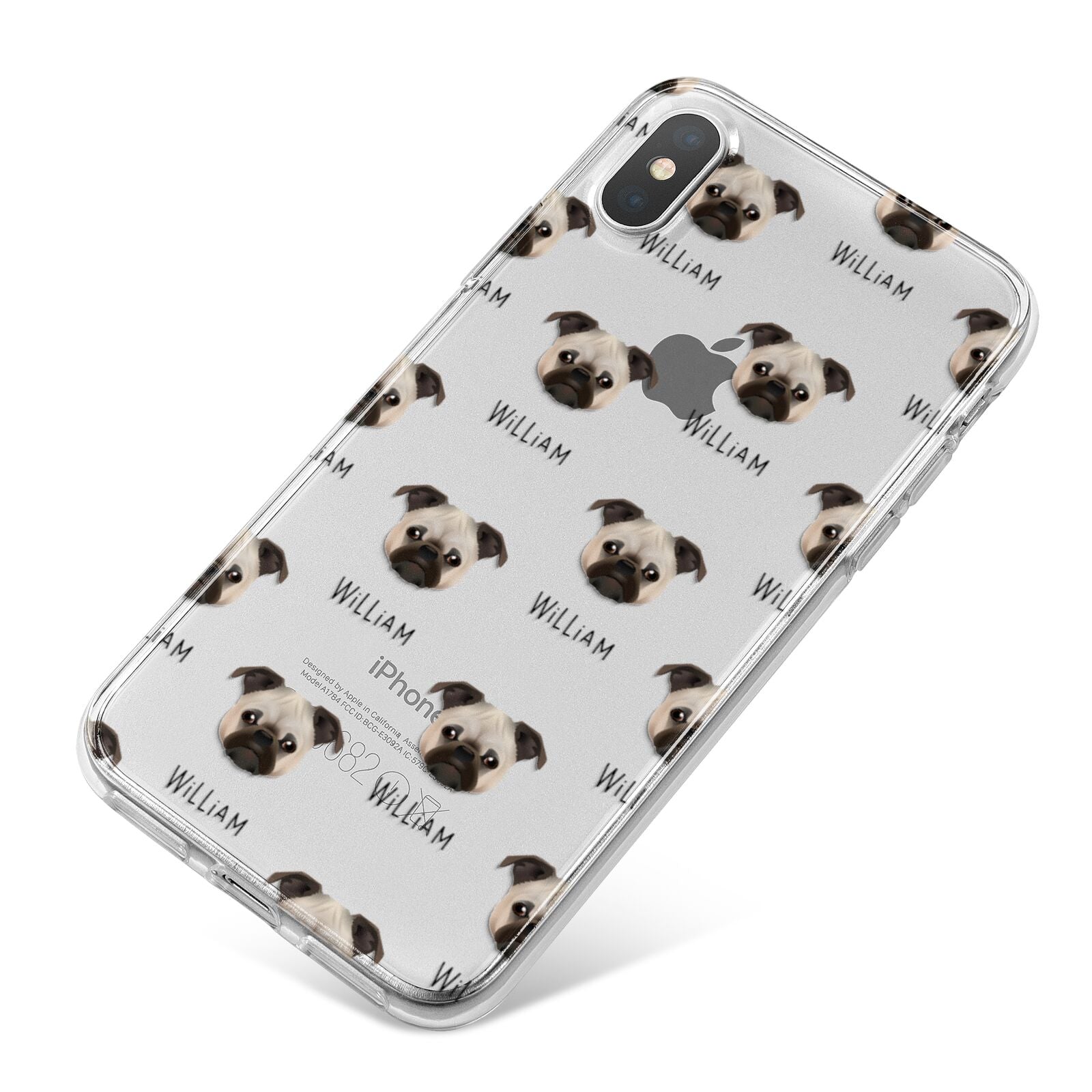 Chug Icon with Name iPhone X Bumper Case on Silver iPhone