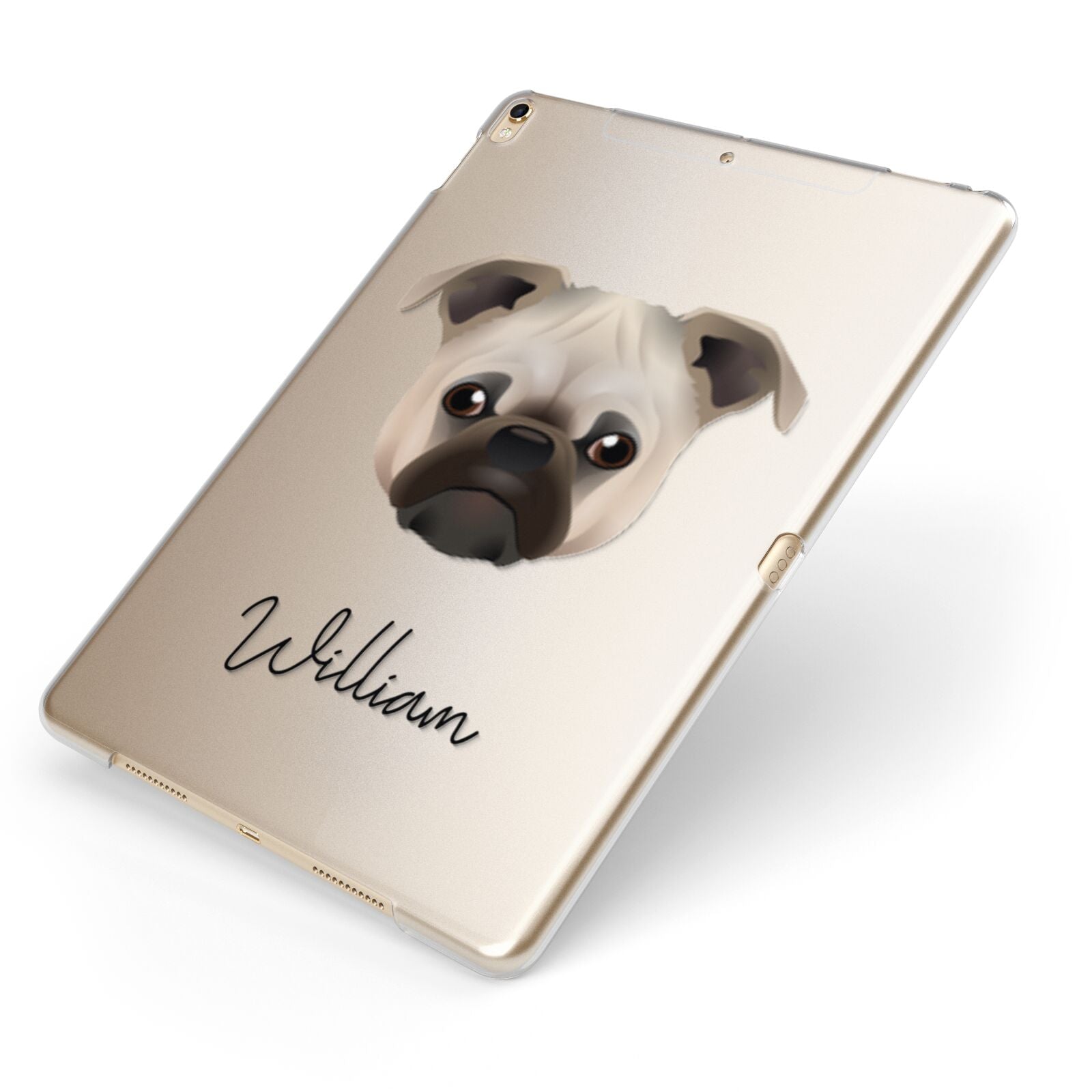 Chug Personalised Apple iPad Case on Gold iPad Side View