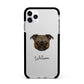 Chug Personalised Apple iPhone 11 Pro Max in Silver with Black Impact Case