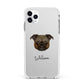 Chug Personalised Apple iPhone 11 Pro Max in Silver with White Impact Case