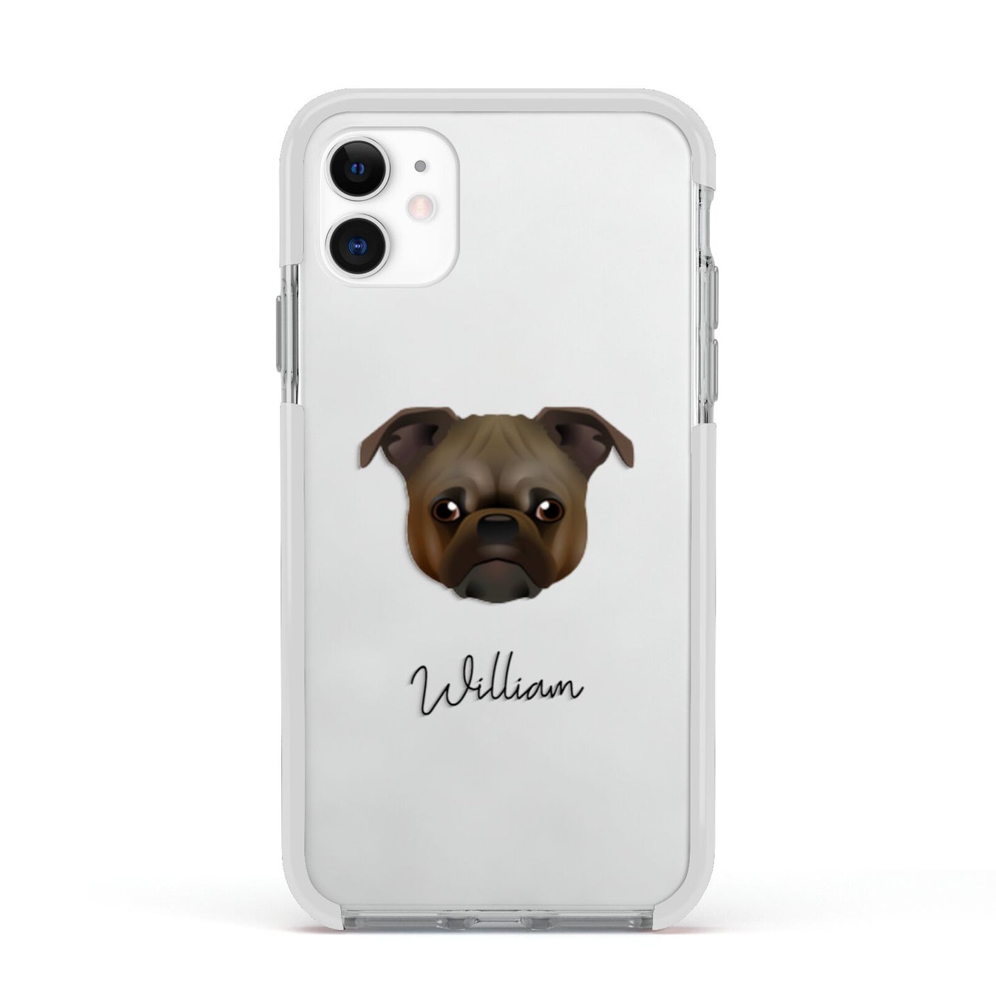 Chug Personalised Apple iPhone 11 in White with White Impact Case