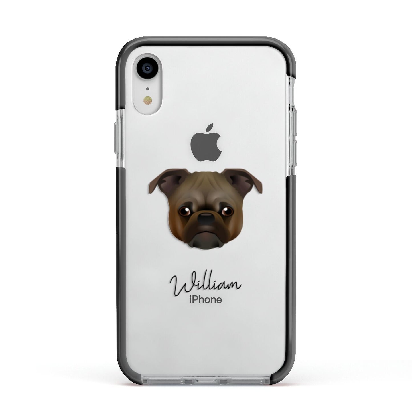 Chug Personalised Apple iPhone XR Impact Case Black Edge on Silver Phone