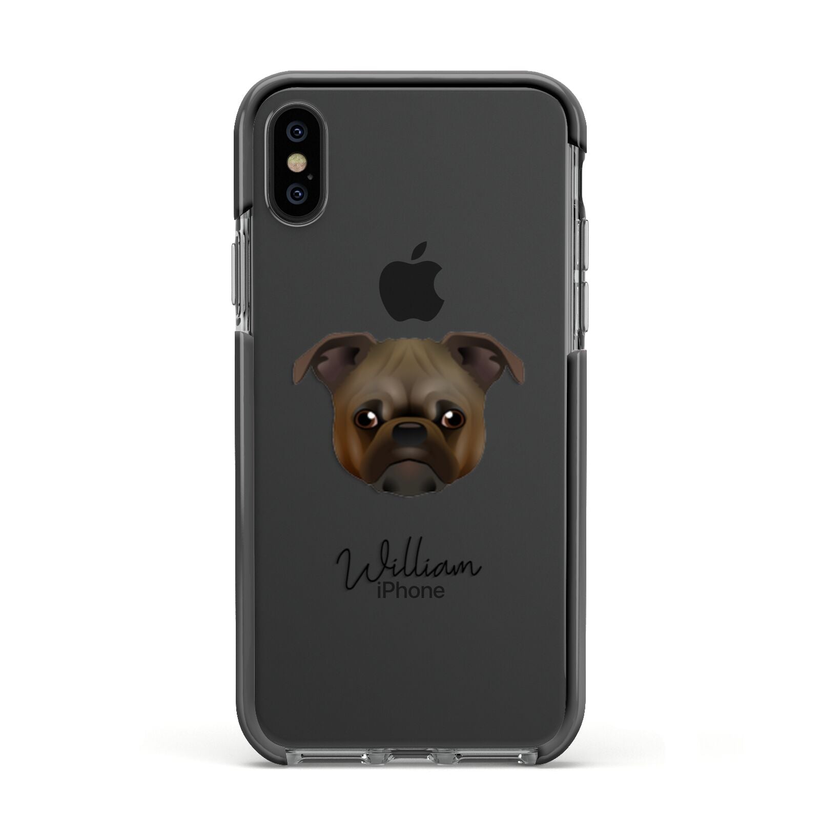 Chug Personalised Apple iPhone Xs Impact Case Black Edge on Black Phone