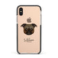 Chug Personalised Apple iPhone Xs Impact Case Black Edge on Gold Phone