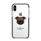 Chug Personalised Apple iPhone Xs Impact Case Black Edge on Silver Phone