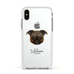 Chug Personalised Apple iPhone Xs Impact Case White Edge on Silver Phone