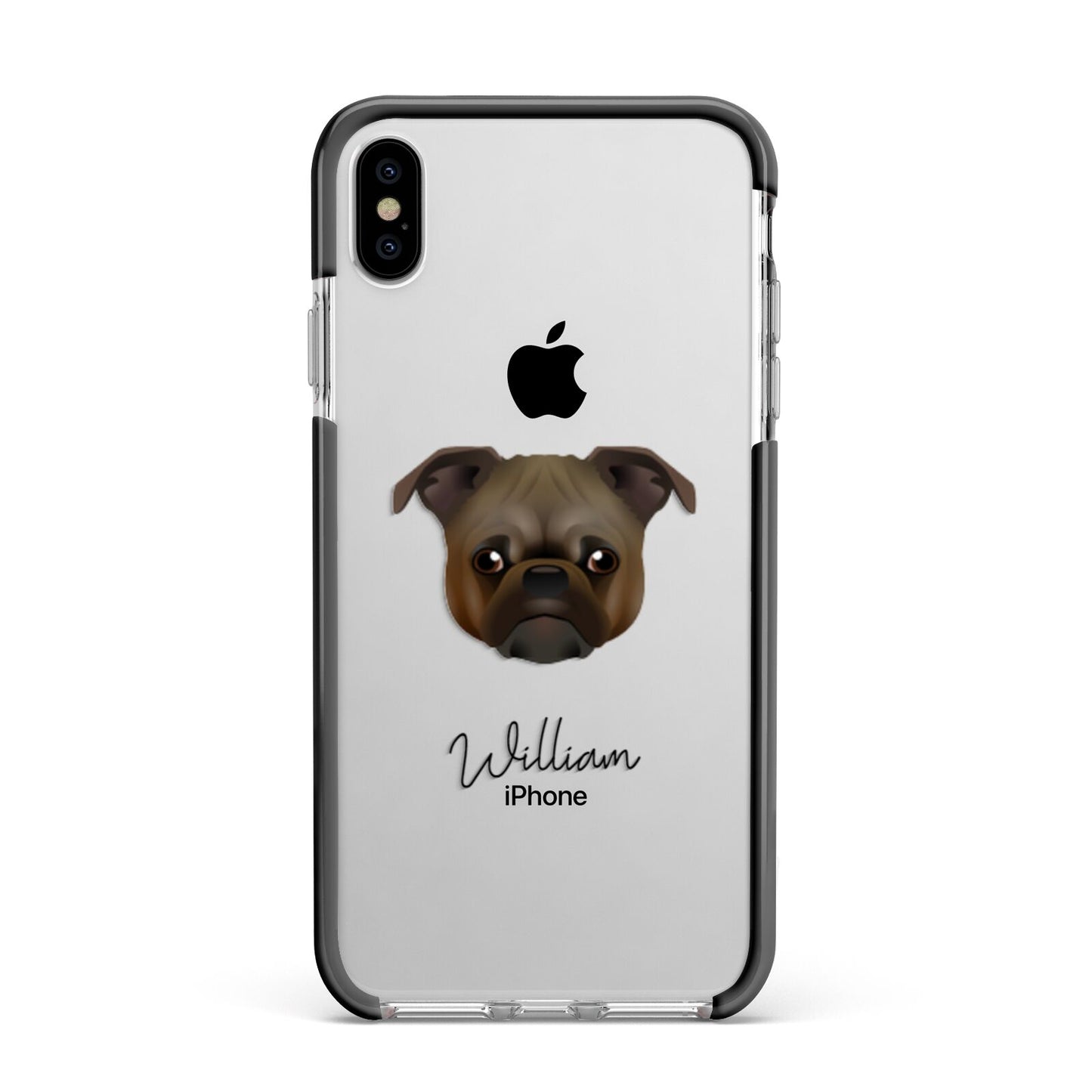 Chug Personalised Apple iPhone Xs Max Impact Case Black Edge on Silver Phone