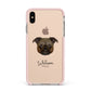 Chug Personalised Apple iPhone Xs Max Impact Case Pink Edge on Gold Phone