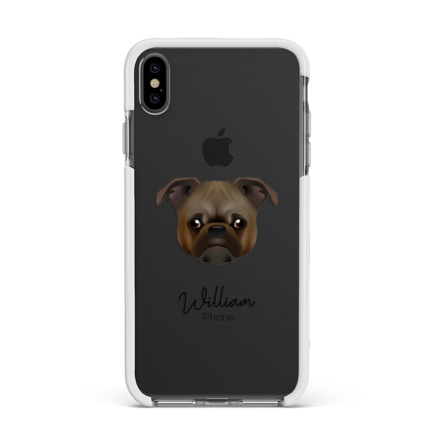 Chug Personalised Apple iPhone Xs Max Impact Case White Edge on Black Phone