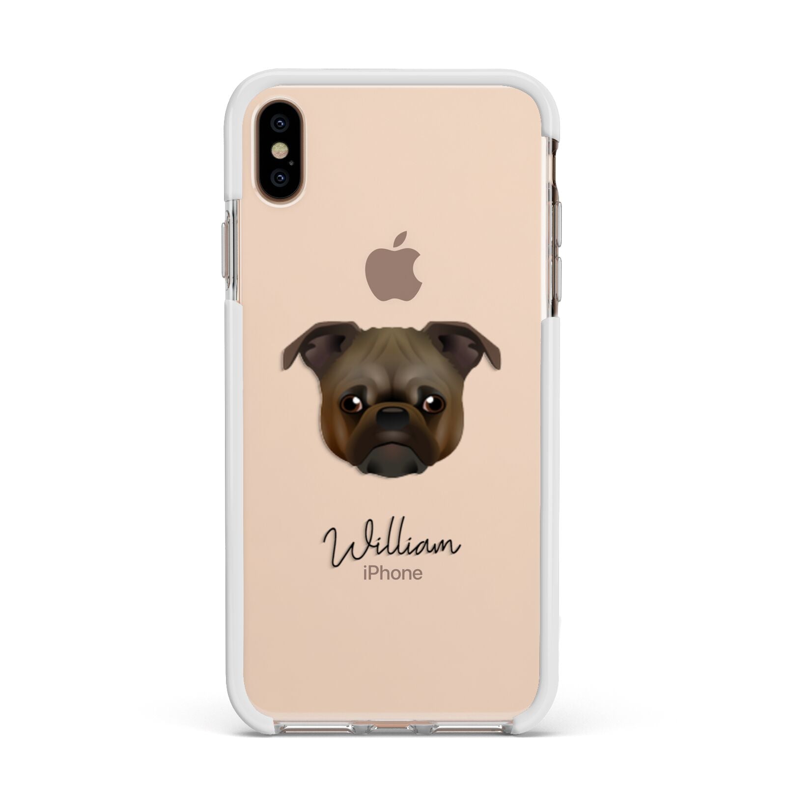 Chug Personalised Apple iPhone Xs Max Impact Case White Edge on Gold Phone