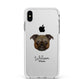 Chug Personalised Apple iPhone Xs Max Impact Case White Edge on Silver Phone