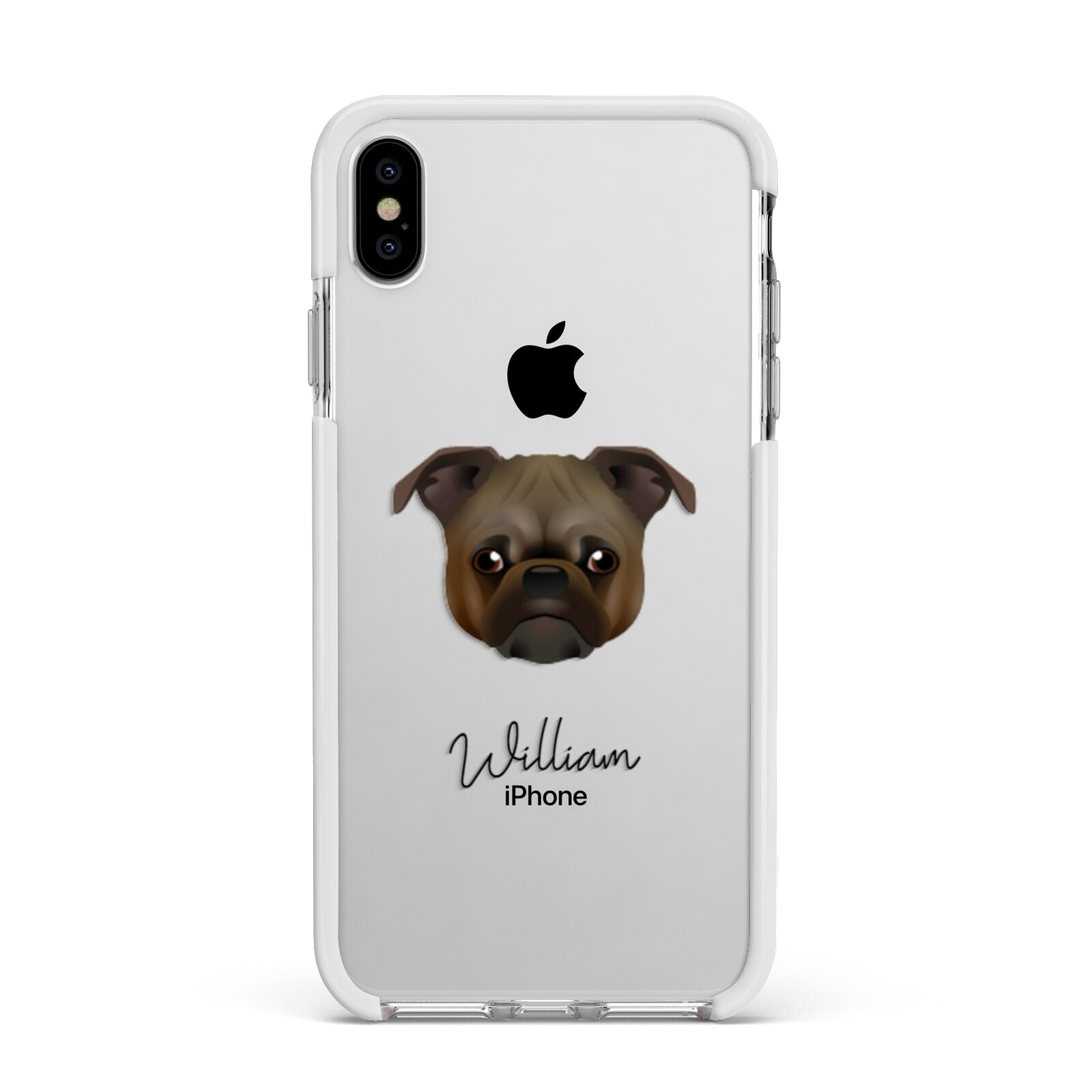 Chug Personalised Apple iPhone Xs Max Impact Case White Edge on Silver Phone