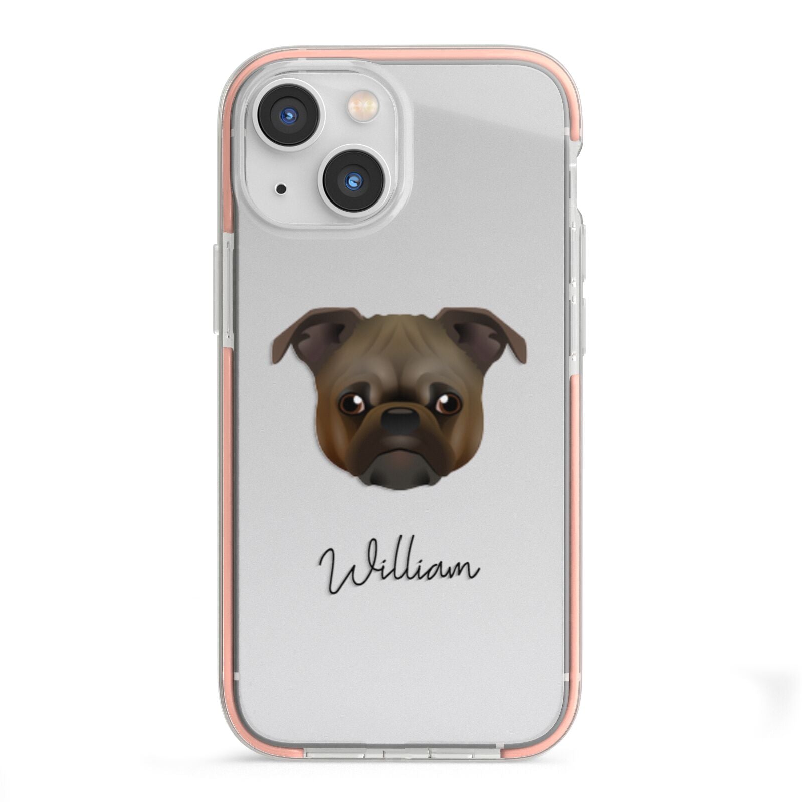 Chug Personalised iPhone 13 Mini TPU Impact Case with Pink Edges