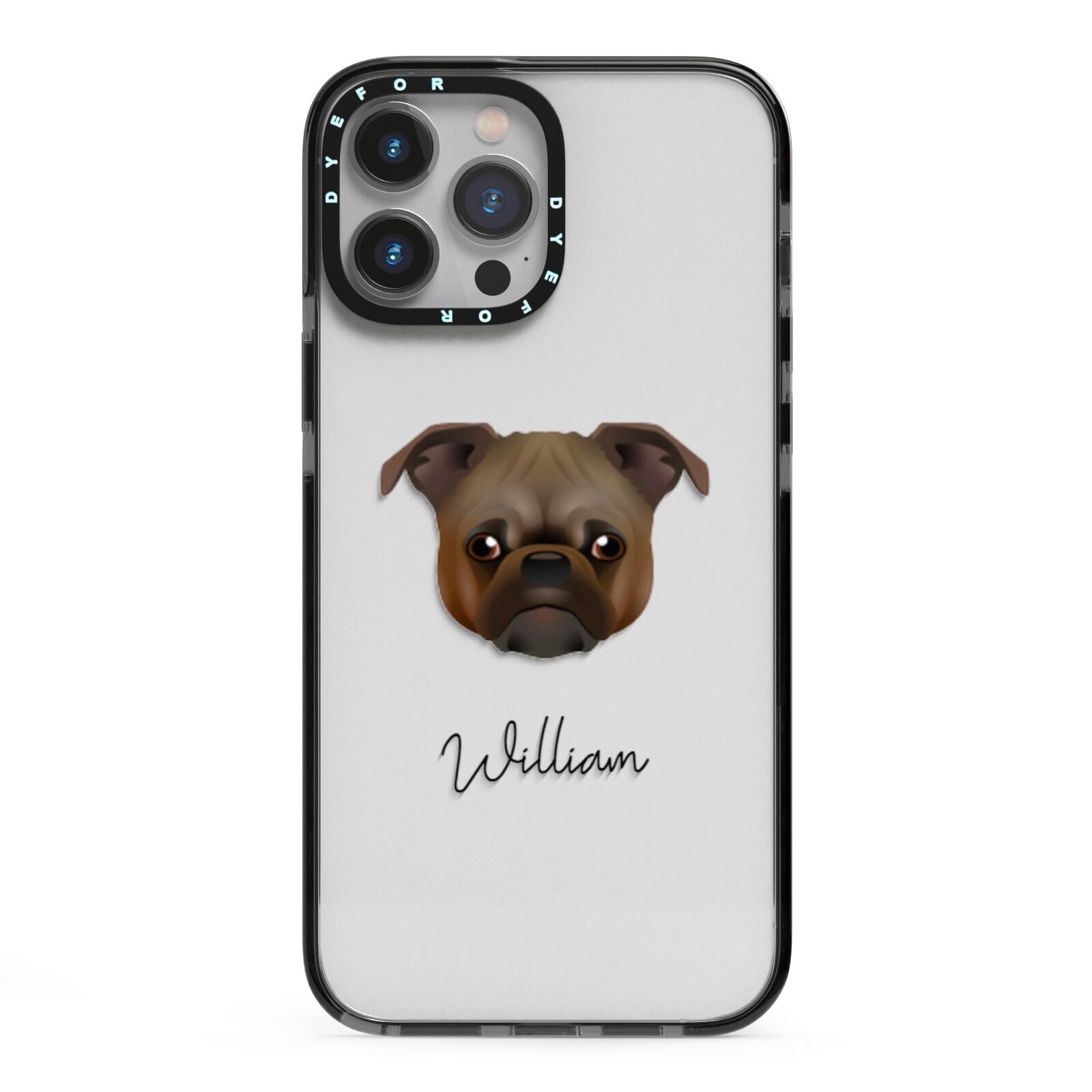 Chug Personalised iPhone 13 Pro Max Black Impact Case on Silver phone