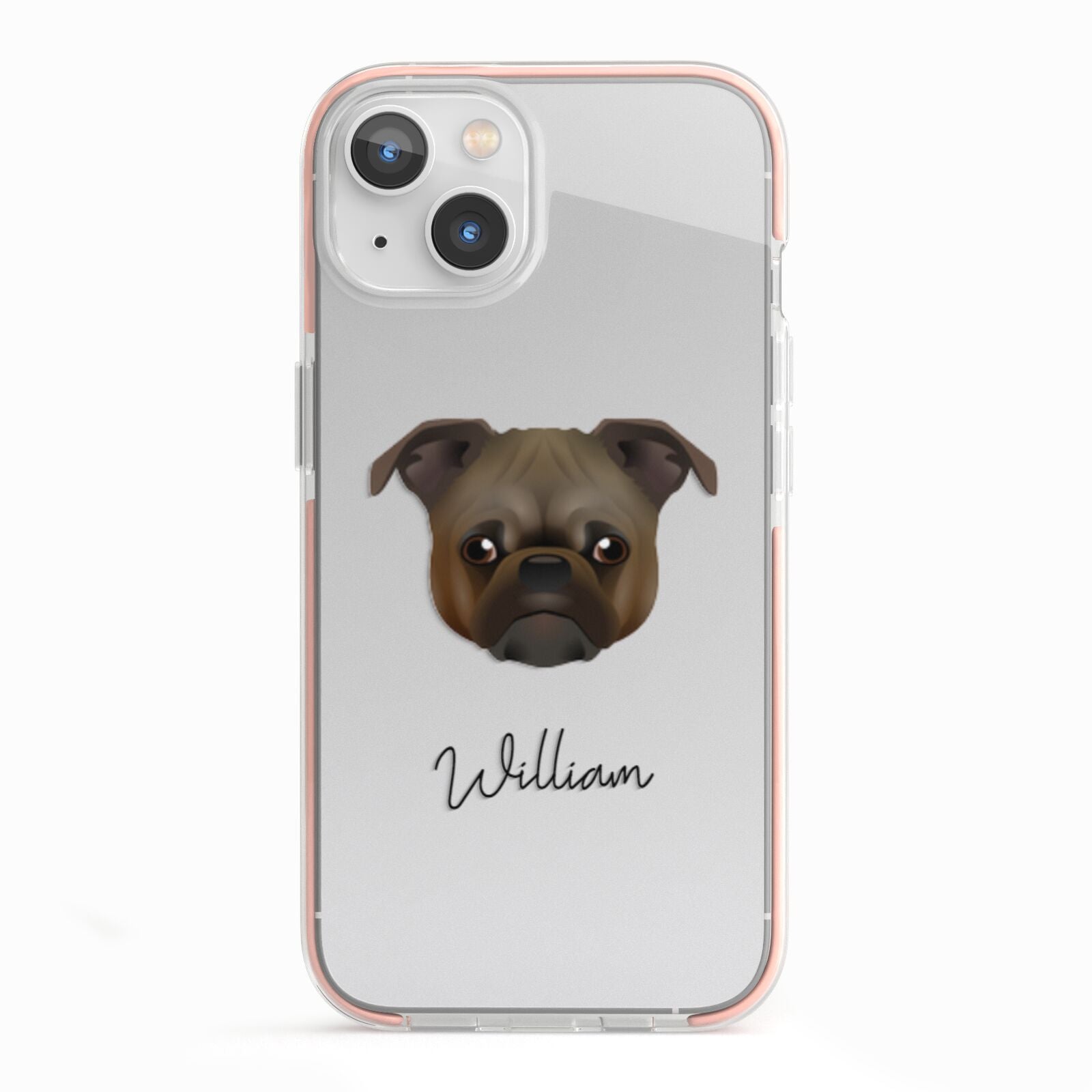 Chug Personalised iPhone 13 TPU Impact Case with Pink Edges
