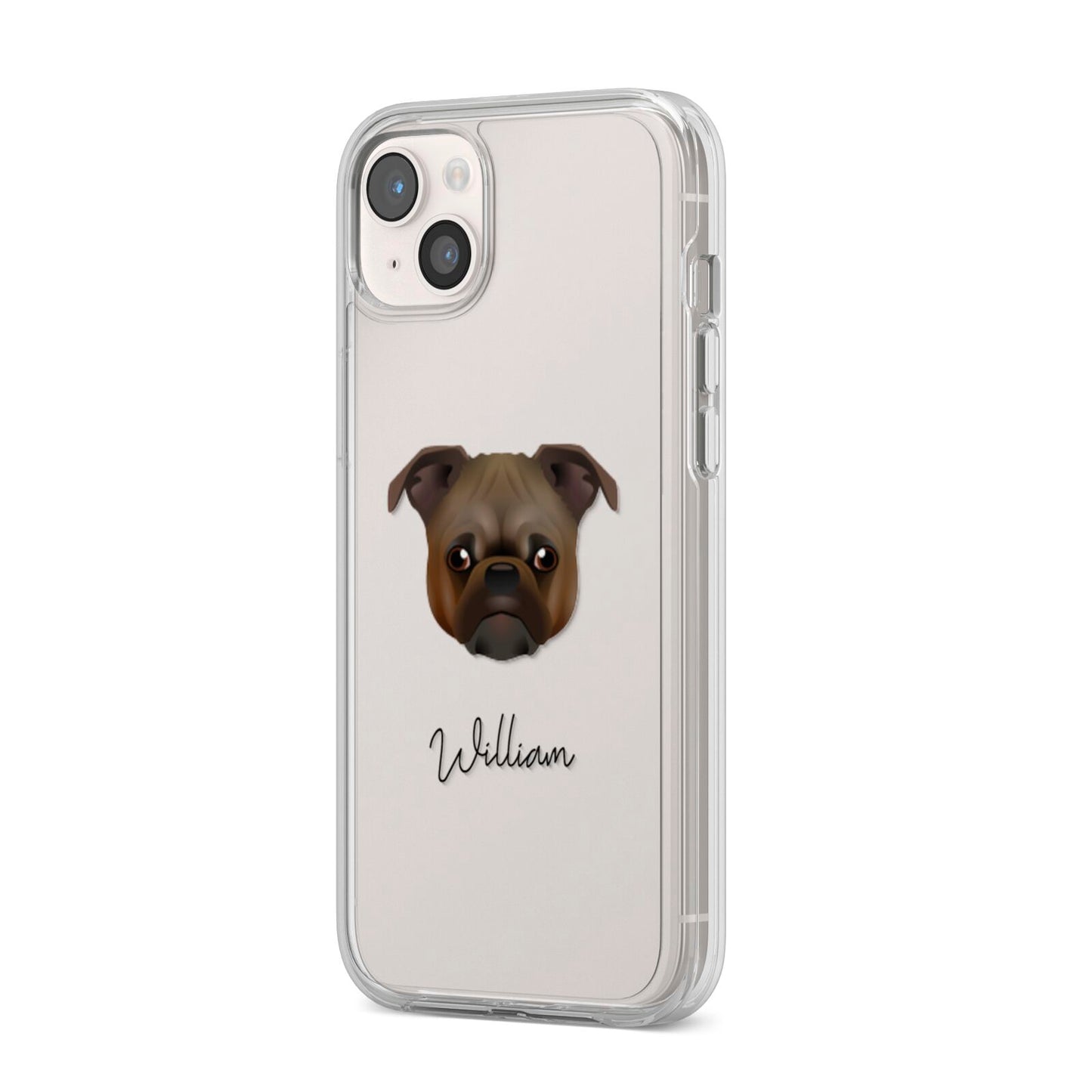 Chug Personalised iPhone 14 Plus Clear Tough Case Starlight Angled Image