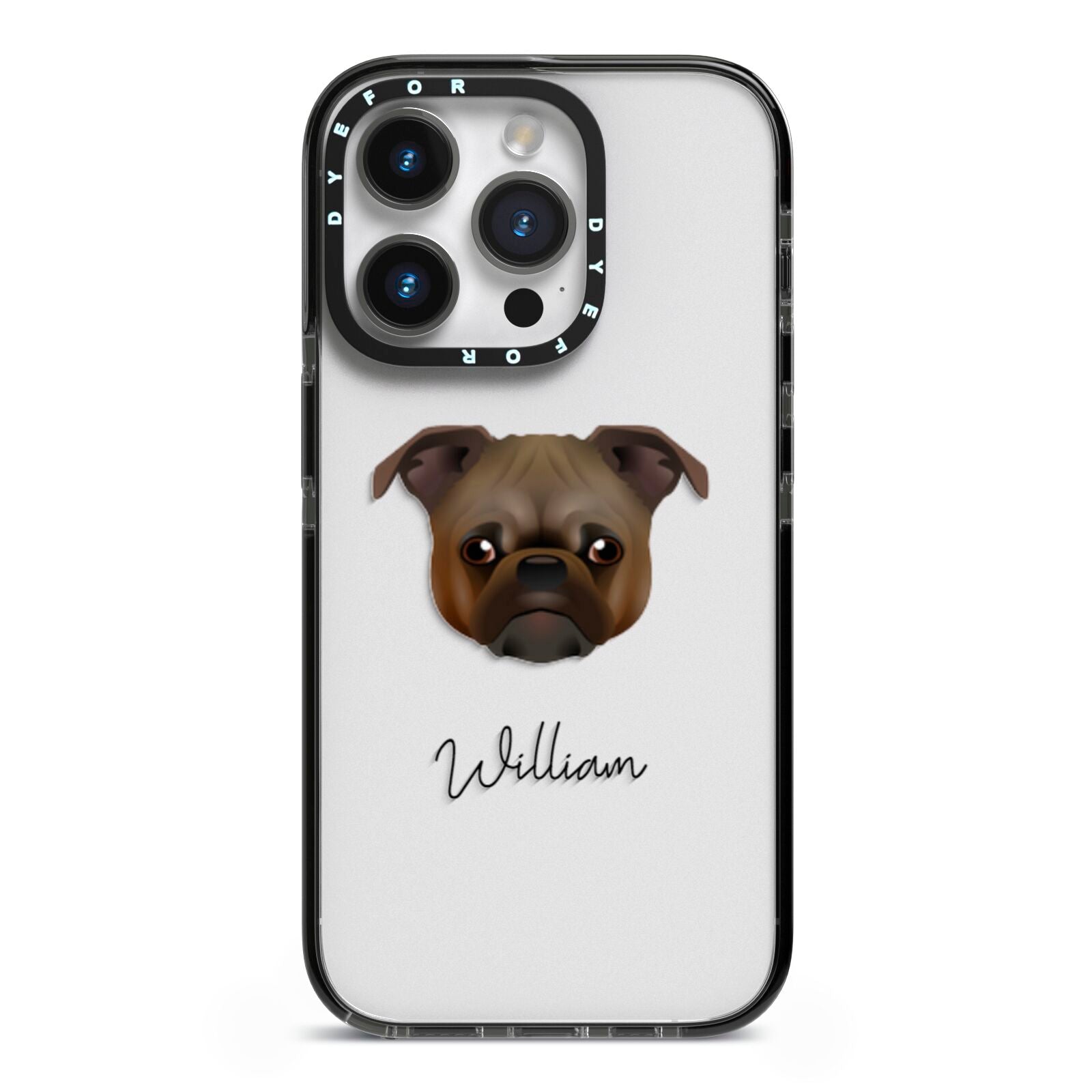 Chug Personalised iPhone 14 Pro Black Impact Case on Silver phone