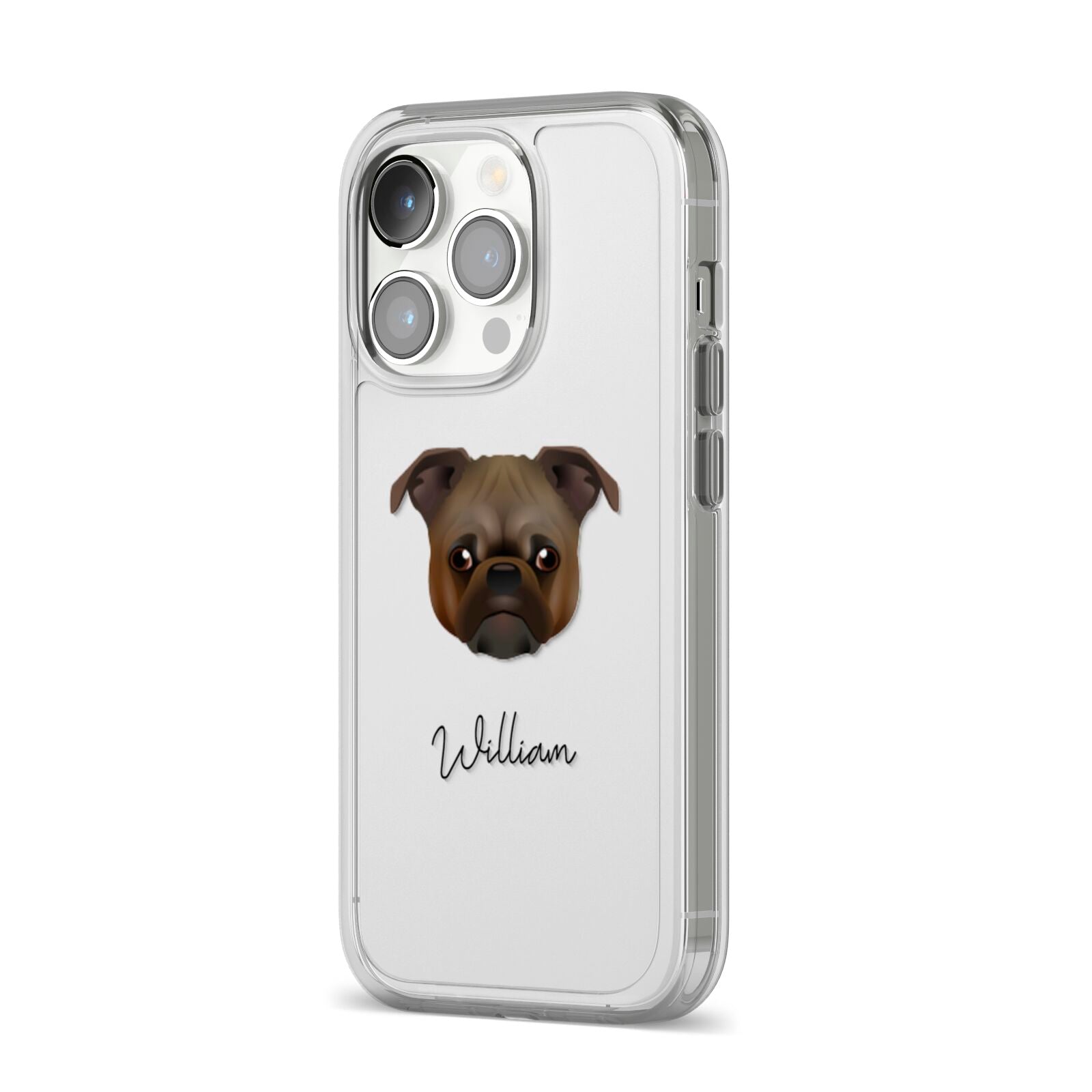 Chug Personalised iPhone 14 Pro Clear Tough Case Silver Angled Image