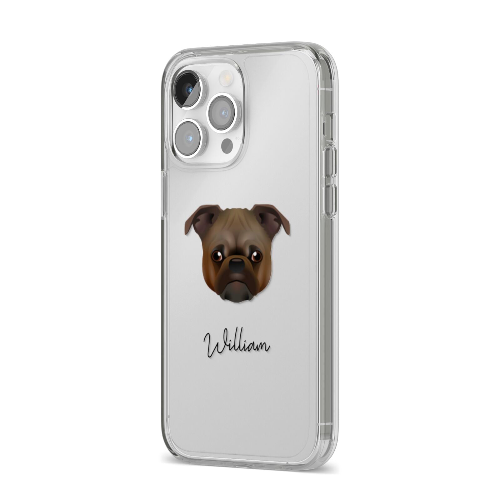 Chug Personalised iPhone 14 Pro Max Clear Tough Case Silver Angled Image