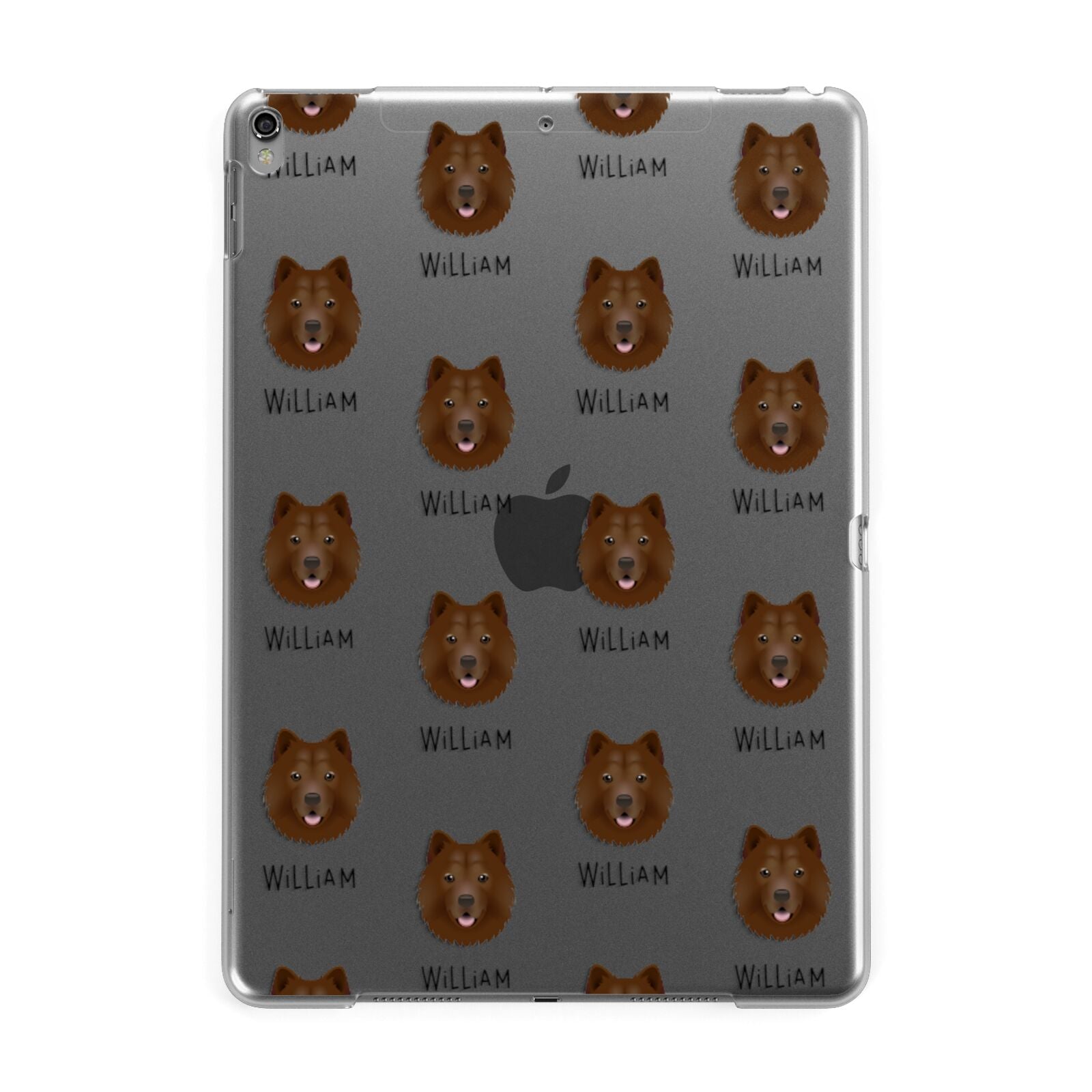 Chusky Icon with Name Apple iPad Grey Case